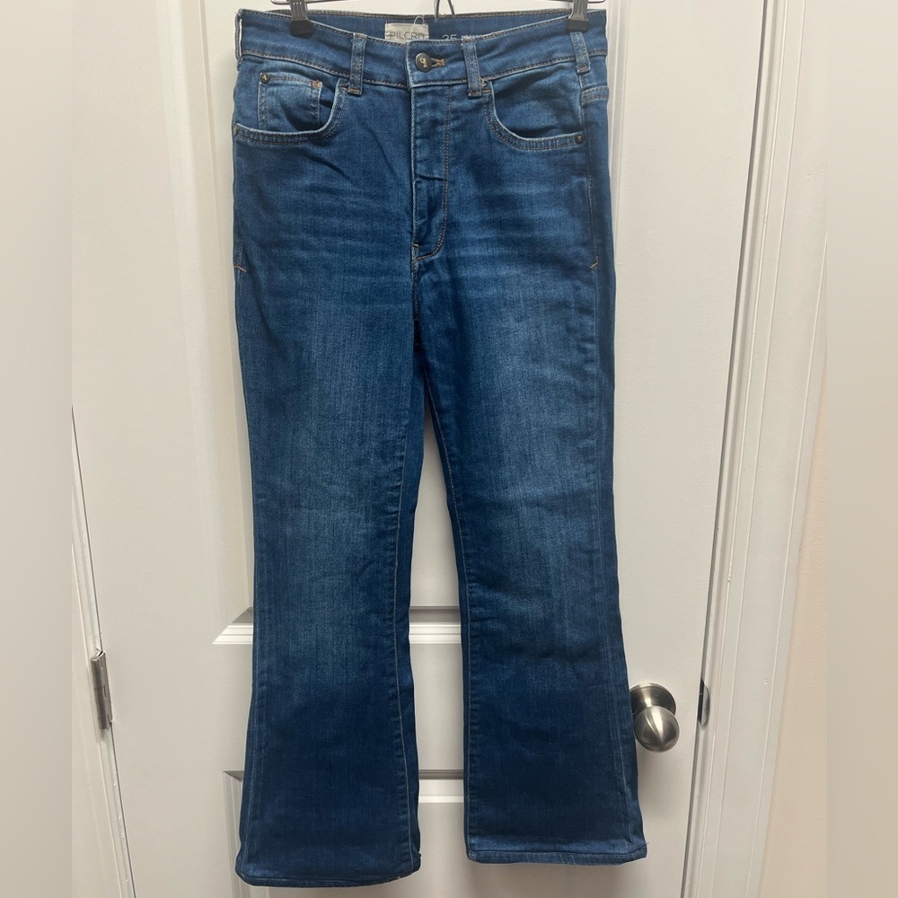 Anthropologie Pilcro the Letterpress High Rise Kick Crop Flare Jeans - Size 25